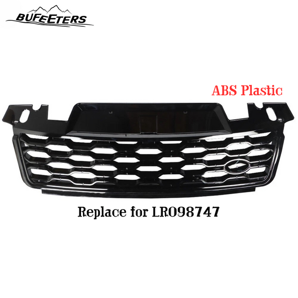 BUFEETERS Front Bumper Upper Grille Fit For 2018 2019 Range Rover Sport L494,Mesh Style,Full Gloss Black