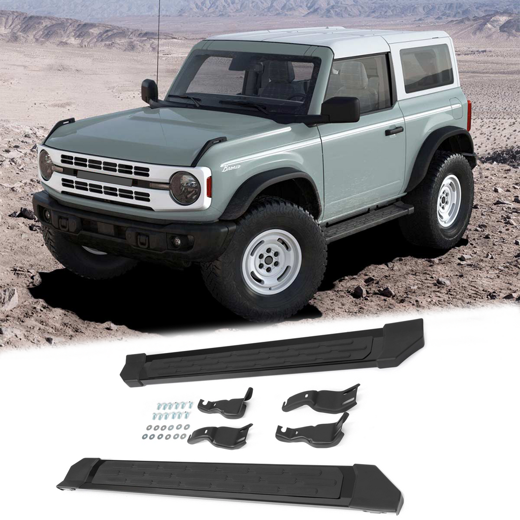 BUFEETERS Side Step Running Board Nerf Bar Fit For 2021 2022 2023 2024 Ford Bronco 2-Door,Black