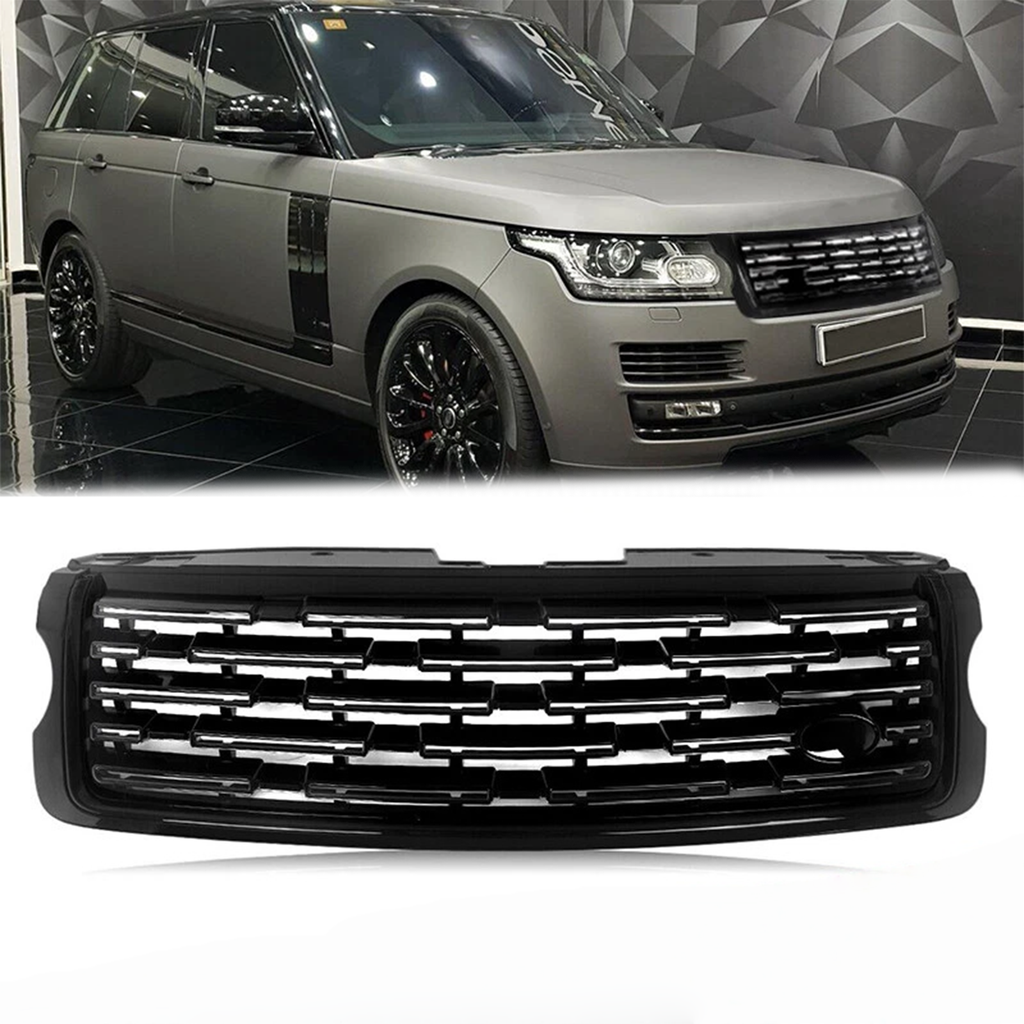 BUFEETERS Front Bumper Upper Grille Fit For 2013 2014 2015 2016 2017 Land Rover Range Rover Vogue L405,2023 Style,Gloss Black