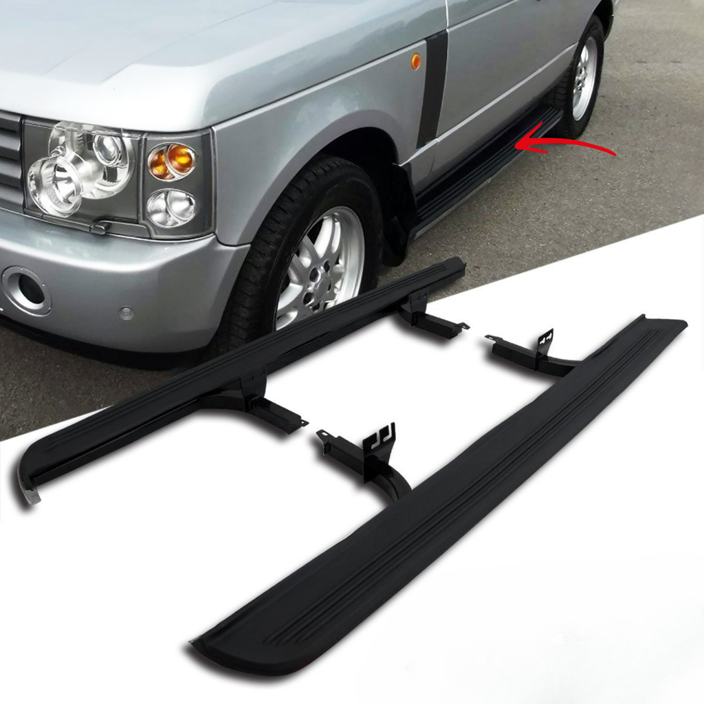 BUFEETERS Running Boards Side Step Nerf Bars Fit For 2003 2004 2005 2006 2007 2008 2009 2010 2011 2012 Land Rover Range Rover L322 HSE,Black