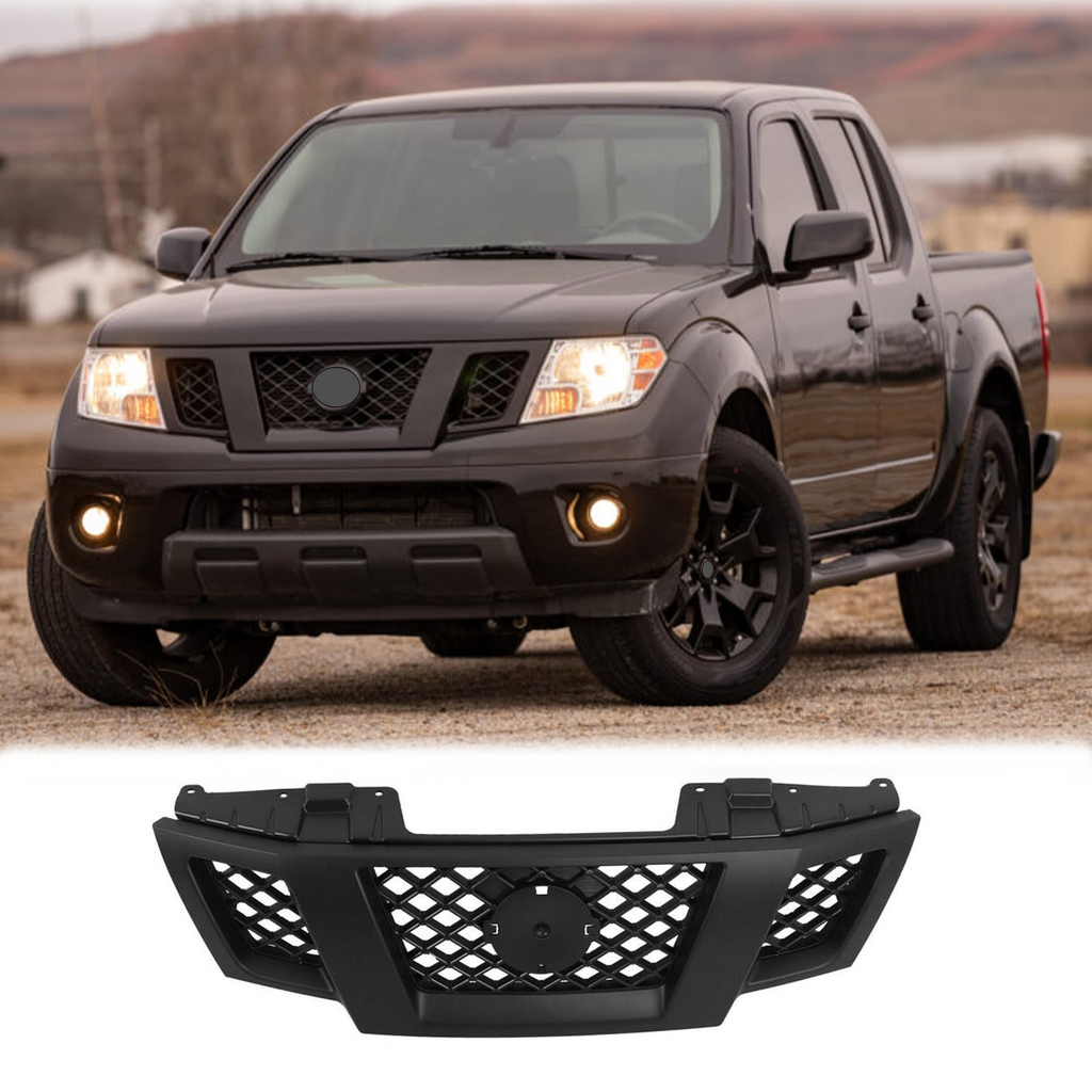 BUFEETERS Front Upper Grille Fit For 2009-2021 Nissan Frontier,Factory Style ,Matte Black