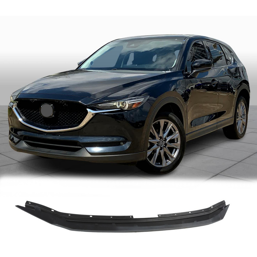 BUFEETERS Front Bumper Upper Grille Top Molding Hood Trim Fit For 2017 2018 2019 2020 2021 MAZDA CX-5,Factory Style,Black