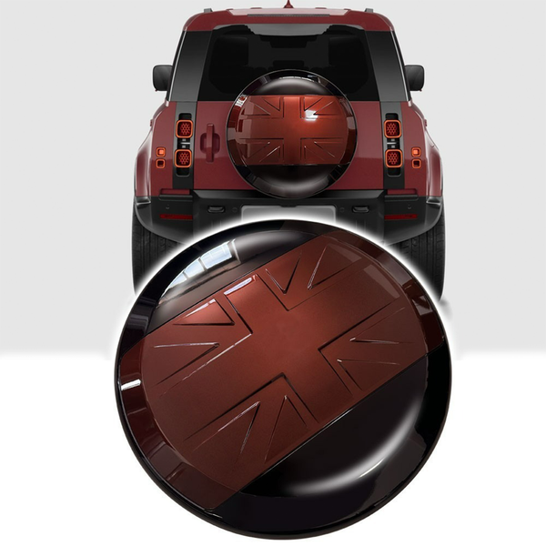 BUFEETERS Rear Spare Tire Cover Fit For 2020 2021 2022 2023 2024 2025 Land Rover Defender 90/110/130 Wheel Cover,Sedona Red&Gloss Black