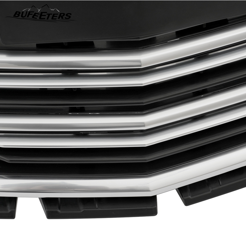 BUFEETERS   Front Bumper Upper Grille Fit For 2016 2017 2018 2019 2020 Cadillac XT5,Horizontal Billet  Style,Chrome&Black