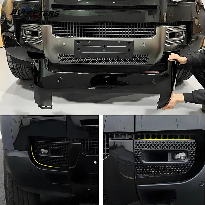 BUFEETERS Front Rear Lip Bumper Guard Skid Kit Fit For 2020 2021 2022 2023 2024 Land Rover Defender 90 110 130,Gloss Black