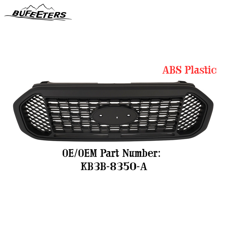 BUFEETERS Front Bumper Upper Grille Fit For 2019 2020 2021 2022 2023 Ford Ranger,Honeycomb Style,Matte Black