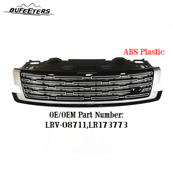 BUFEETERS Front Bumper Upper Grille Fit For 2023 2024 Land Rover Range Rover Vogue L405,Mesh Style,Black&Silver