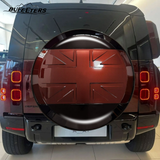 BUFEETERS Rear Spare Tire Cover Fit For 2020 2021 2022 2023 2024 2025 Land Rover Defender 90/110/130 Wheel Cover,Sedona Red&Gloss Black