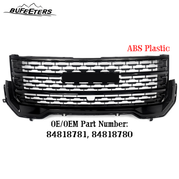 BUFEETERS  Front Bumper Upper Grille Fit For 2020 2021 2022 2023 GMC Acadia Denali,Factory Style,Gloss Black