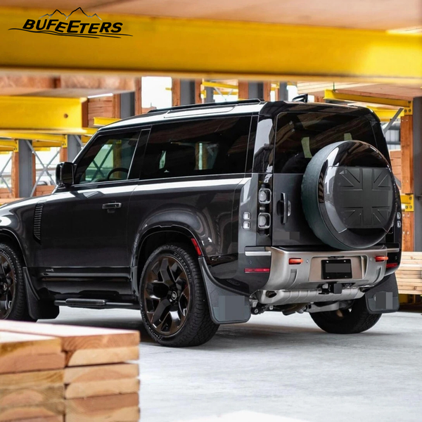 BUFEETERS Rear Spare Tire Cover Fit For 2020 2021 2022 2023 2024 2025 Land Rover Defender 90/110/130 Wheel Cover,Carpathian Grey&Matte Black