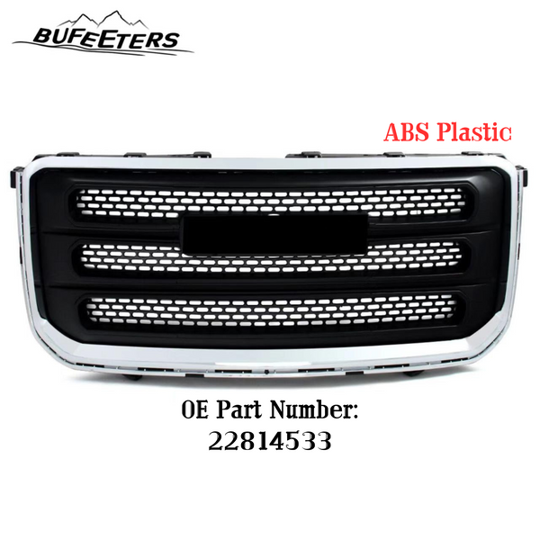 BUFEETERS Front Bumper Upper Chrome Grille Fit For 2013 2014 2015 2016 GMC Acadia SLT,Mesh Style,Chrome&Matte Black