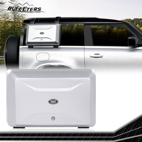 BUFEETERS Side Mounted Gear Storage Box Carrier Fit For 2020 2021 2022 2023 2024 Land Rover Defender 90 110 130,Black Mixed Silver