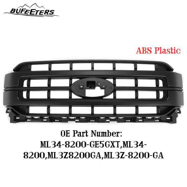 BUFEETERS Front bumper Upper Grille Fit For 2021 2022 2023 Ford F-150 Lariat,Factory Style,Matte Black