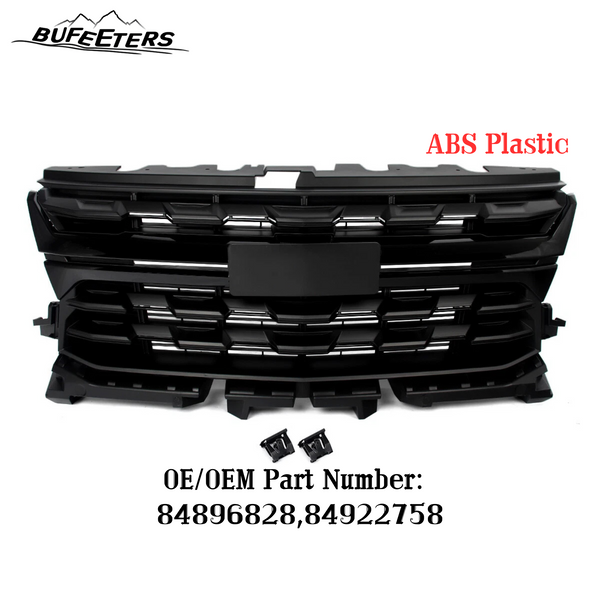 BUFEETERS Front Bumper Upper Grille Fit For 2021 2022 Chevrolet Colorado,Factory LT Style,Gloss Black&Matte Black