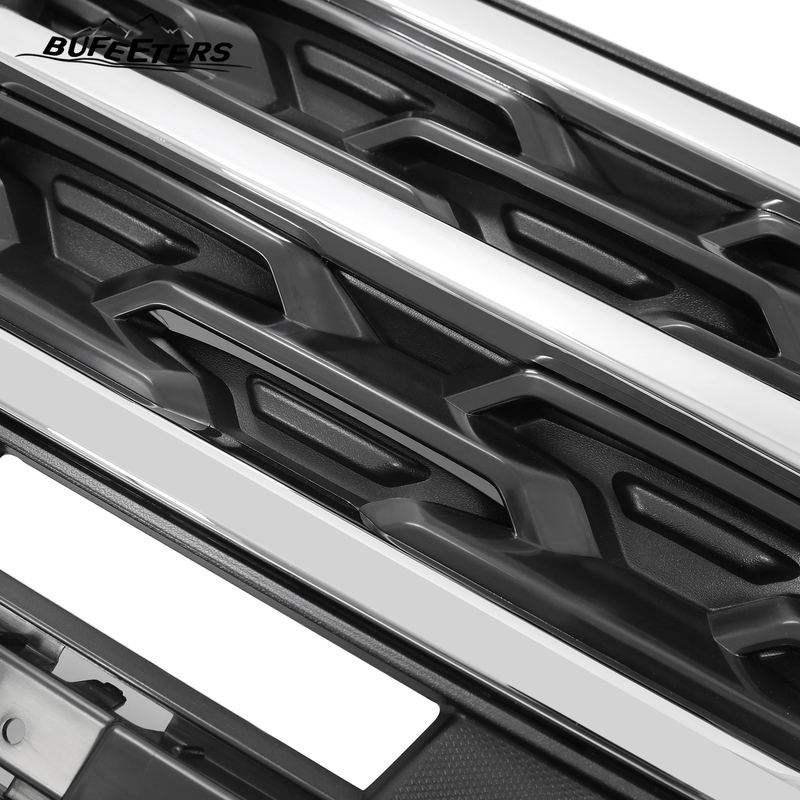 BUFEETERS Front Bumper Upper Grille Fit For 2018 2019 Ford Explorer,Factory Style,Chrome&Black
