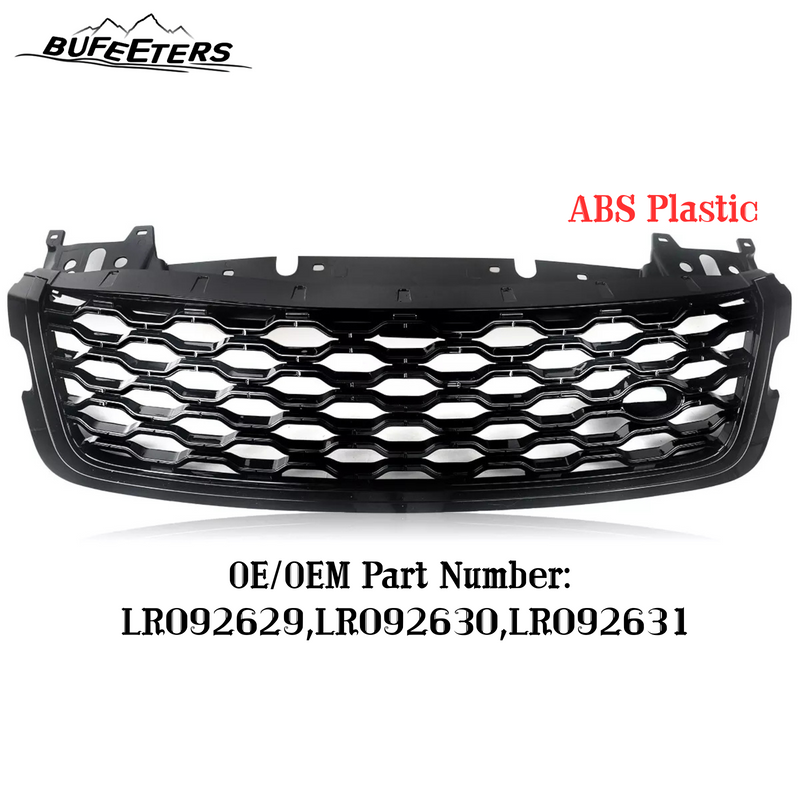 BUFEETERS  Front Bumper Upper Grille Fit For 2018 2019 2020 2021 2022 2023 Land Rover Range Rover Velar,Honeycomb Style,Gloss Black