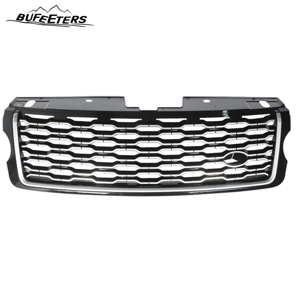 BUFEETERS Front Bumper Upper Grille Fit For 2013 2014 2015 2016 2017 Land Rover Range Rover Vogue L405,Mesh Style,Chrome&Black