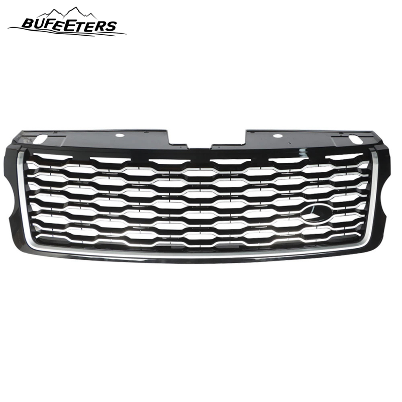 BUFEETERS Front Bumper Upper Grille Fit For 2013 2014 2015 2016 2017 Land Rover Range Rover Vogue L405,Mesh Style,Chrome&Black