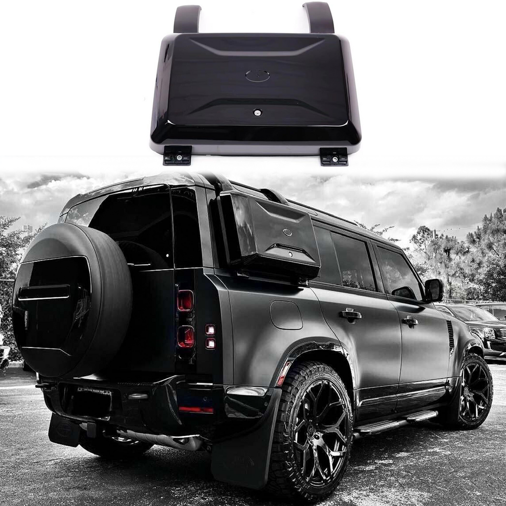 BUFEETERS  Exterior Side Mounted Gear Box Carrier Fit For 2020 2021 2022 2023 2024 2025 Land Rover Defender 90 110 130,Gloss Black