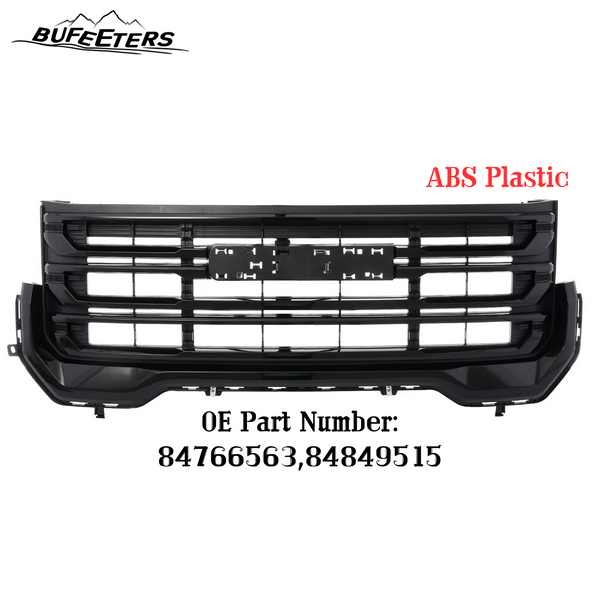 BUFEETERS  Front Bumper Upper Grille Fit For 2020 2021 2022 2023 GMC Acadia SLE SLT,Mesh Style,Gloss Black