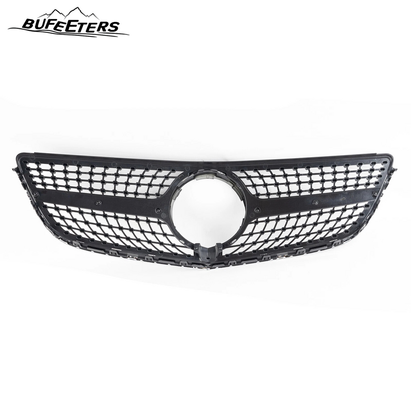 BUFEETERS  Front Bumper Upper Grille Fit For 2014 2015 2016 2017 Mercedes Benz W207 E-CLASS Coupe Facelift,Diamond Style,Black