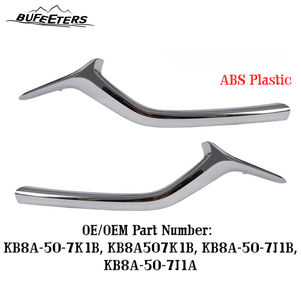 BUFEETERS 2Pcs Left & Right Front Bumper Grille Molding Trim Fit For 2017 2018 2019 2020 2021 Mazda CX-5,Factory Style,Chrome&Silver