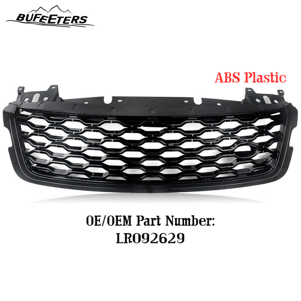 BUFEETERS  Front Bumper Upper Grille  Fit For 2018 2019 2020 2021 2022 2023 Land Rover Range Rover Velar,Honeycomb Style,Gloss Black