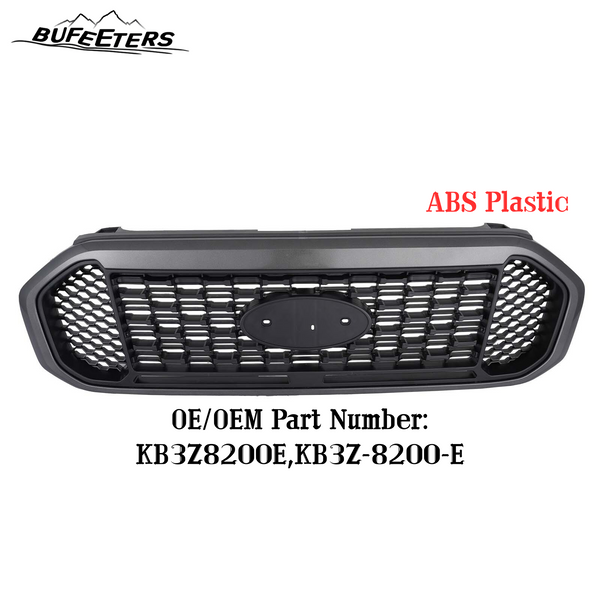 BUFEETERS   Front Upper Grille Fit For 2019 2020 2021 2022 2023 Ford Ranger,Honeycomb Style,Gray