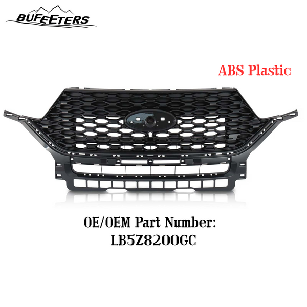 BUFEETERS Front Bumper Upper Grille Grill Fit For Ford Explorer ST 2020 2021 2022,Honeycomb/ST Style,Gloss Black