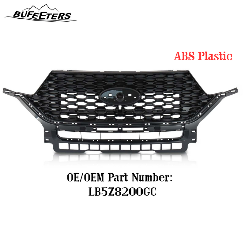 BUFEETERS Front Bumper Upper Grille Grill Fit For Ford Explorer ST 2020 2021 2022,Honeycomb/ST Style,Gloss Black