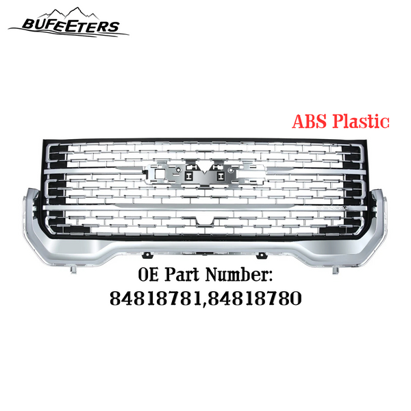 BUFEETERS Front Bumper Upper Chrome Grille Fit For 2020 2021 2022 2023 GMC Acadia Denali,Factory Style