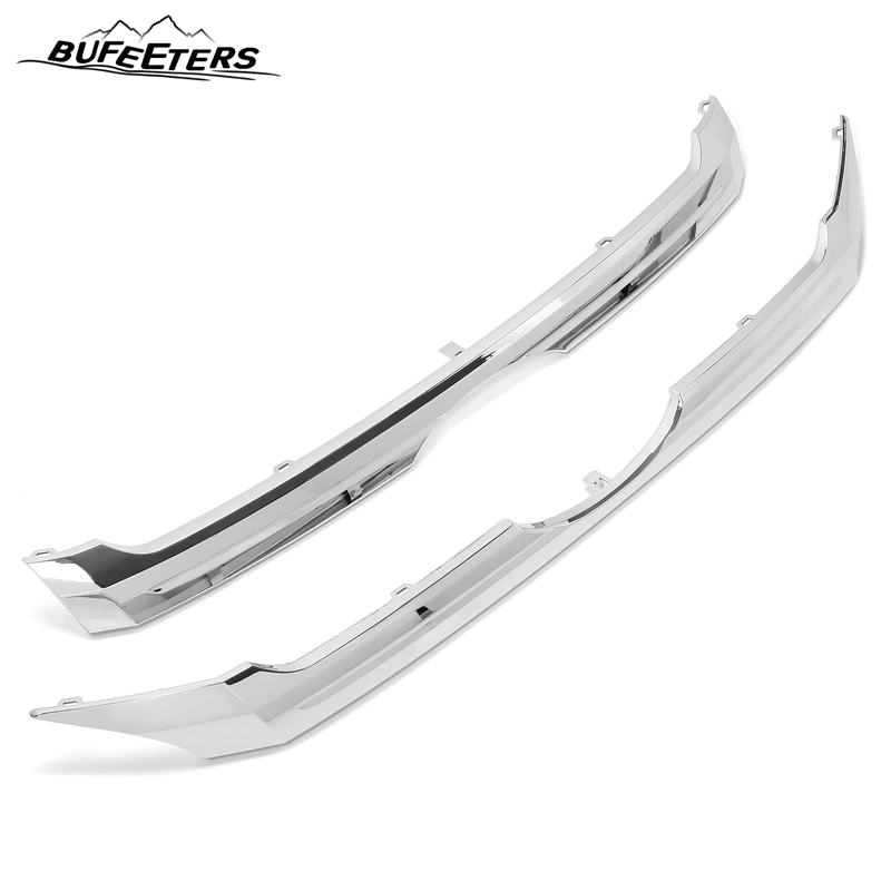 BUFEETERS 2PCS Front Upper & Center Grille Chrome Trim Fit For 2011 2012 2013 2014 Ford Edge,Factory Style,Chrome&Silver