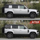 BUFEETERS Exterior Side Mounted Gear Box Carrier Luggage Fit For 2020 2021 2022 2023 2024 Land Rover Defender 90 110 130,Black with UK Flag Logo