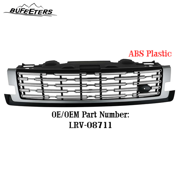 BUFEETERS Front Bumper Upper Grille Fit For 2023 2024 Land Rover Range Rover Vogue L405,Mesh Style,Chrome&Black