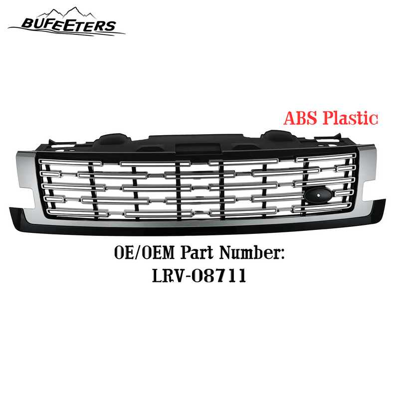 BUFEETERS Front Bumper Upper Grille Fit For 2023 2024 Land Rover Range Rover Vogue L405,Mesh Style,Chrome&Black