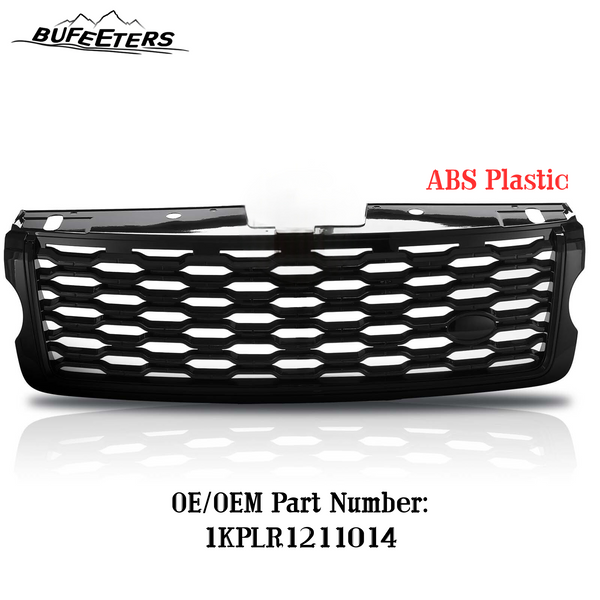 BUFEETERS Front Bumper Upper Grille Fit For 2013 2014 2015 2016 2017 Land Rover Range Rover Vogue,Mesh Style,Gloss Black