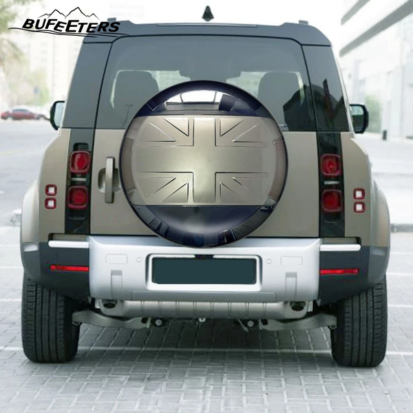 BUFEETERS Rear Spare Tire Cover Fit For 2020 2021 2022 2023 2024 2025 Land Rover Defender 90/110/130 Wheel Cover,Gondwana Stone&Gloss Black