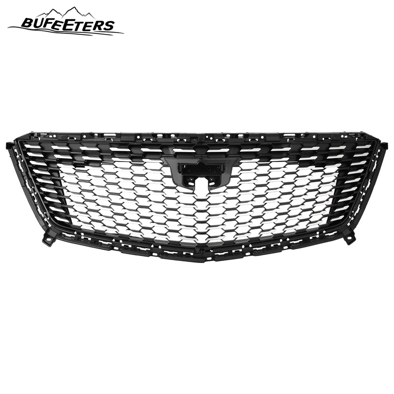 BUFEETERS Front Bumper Upper Grille W/o Camera Hole Fit For 2016 2017 2018 2019 2020 2021 2022 2023 Cadillac XT5,Sky Diamond Style,Silver&Black