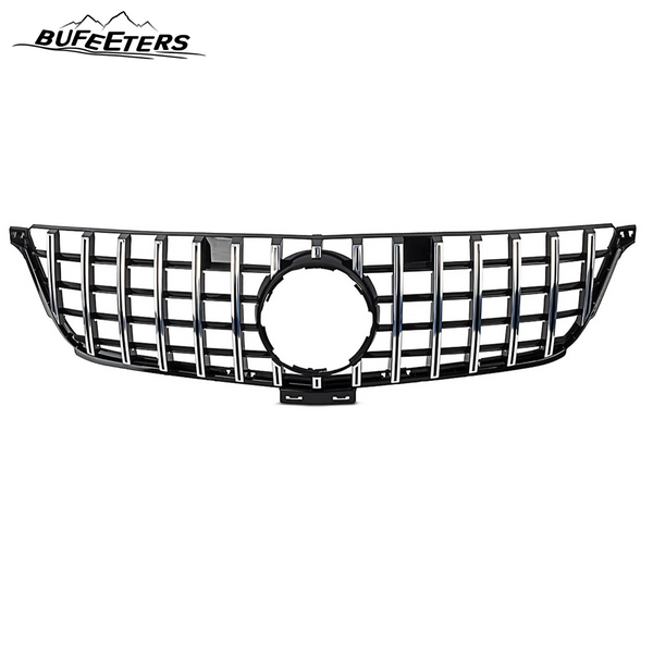 BUFEETERS  Front Bumper Upper Grille W/o Camera Hole Fit For 2012 2013 2014 2015 Benz W166 ML350 400 550 AMG,GT Style,Chrome&Black
