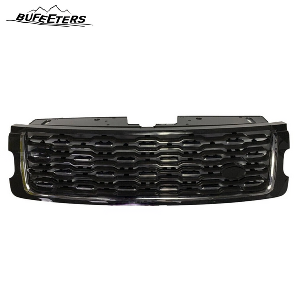 BUFEETERS   Front Grille Mesh Vent Cover Grill Bar Fit For Land Rover Range Rover 2018+ SVA,Factory Style,Black&Silver