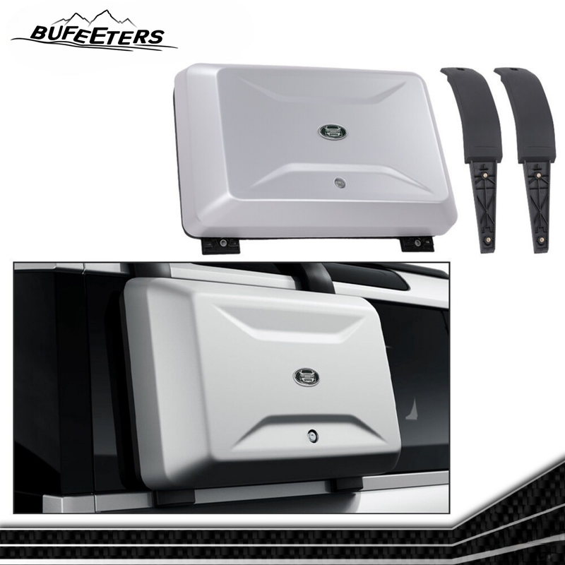 BUFEETERS Side Mounted Gear Storage Box Carrier Fit For 2020 2021 2022 2023 2024 Land Rover Defender 90 110 130,Black Mixed Silver