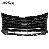 BUFEETERS Front Bumper Upper Grille Fit For 2016 2017 Ford Explorer,Factory Style,Silver Coated Black