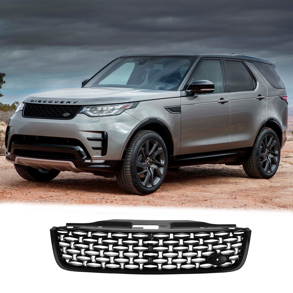 BUFEETERS Front Bumper Upper Grille Fit For 2017 2018 2019 2020 Land Rover Discovery 5,Honeycomb Style,Black