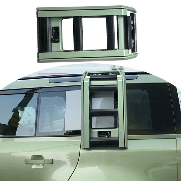 BUFEETERS Foldable Liftable Ladder Fit For 2020 2021 2022 2023 2024 Land Rover Defender 90 110 130,Grasmere Green