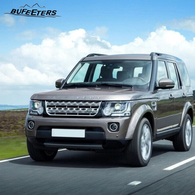 BUFEETERS 3Pcs Front Side Grille Vent Mesh Bar Trim Fit For 2014 2015 2016 Discovery 4 LR4,Mesh Style,Black&Silver