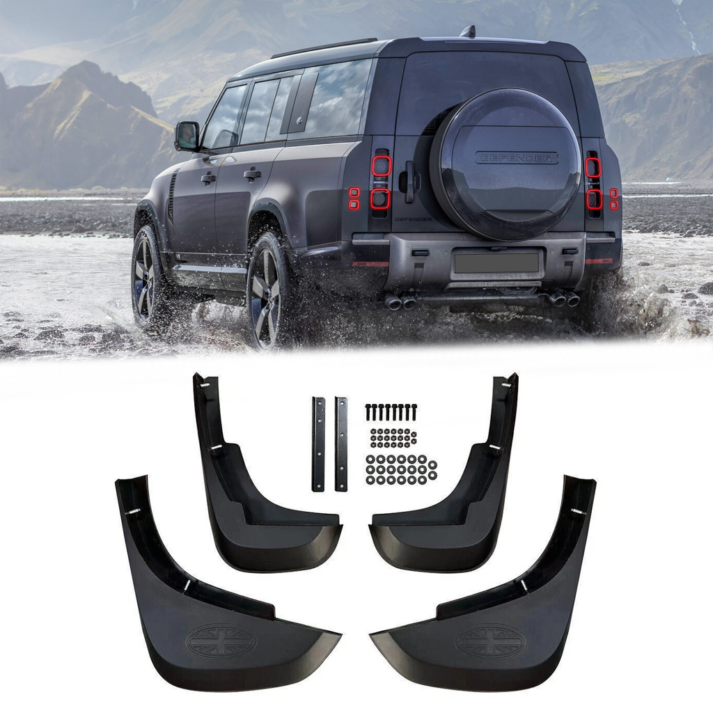 BUFEETERS 4PC Mud Flaps Mudguards Fenders Splash Guards Fit For 2023 2024 Land Rover Defender 130,Matte Black