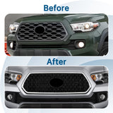 Front Upper Grille Outer Frame Surround Chrome Shell For 2016-2022 Toyota Tacoma