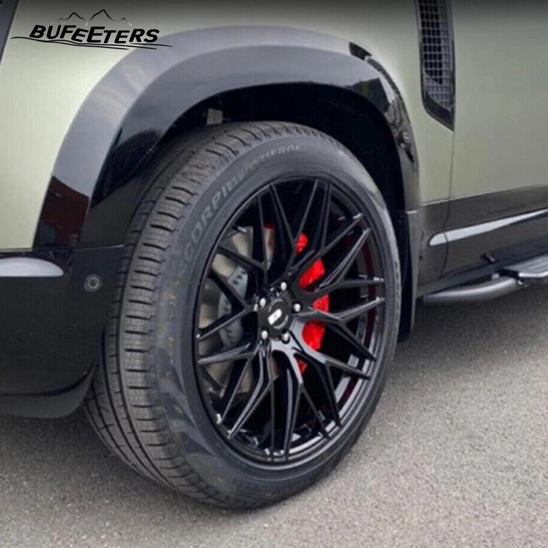 BUFEETERS Set Fender Flare Wheel Eyebrow Arch Trim Fit For 2020 2021 2022 2023 2024 2025 Land Rover Defender 110,Gloss Black