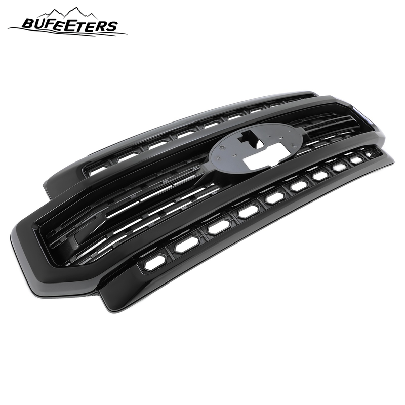 BUFEETERS Front Bumper Upper Grille Fit For 2020 2021 2022 2023 F-250 F-350 F-450 F-550 Lariat Super Duty,Mesh Style,Gloss Black