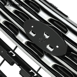 BUFEETERS Front Bumper Upper Grille Fit For 2016 2017 Ford Explorer,Factory Style,Silver Coated Black